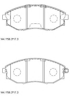 Комплект тормозных колодок, дисковый тормоз ASIMCO KD3735F