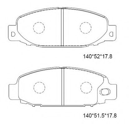 Комплект тормозных колодок, дисковый тормоз ASIMCO KD4343