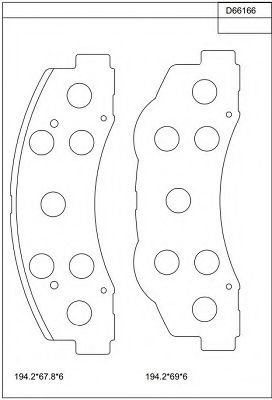 Комплект тормозных колодок, дисковый тормоз ASIMCO KD66166