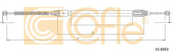 Трос, стояночная тормозная система COFLE 10.6683