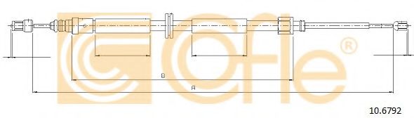 Трос, стояночная тормозная система COFLE 10.6792