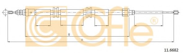 Трос, стояночная тормозная система COFLE 11.6682