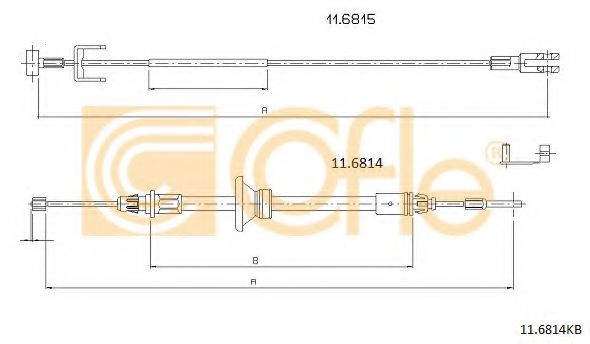 Трос, стояночная тормозная система COFLE 11.6814KB