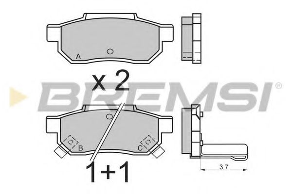 Комплект тормозных колодок, дисковый тормоз BREMSI BP2396