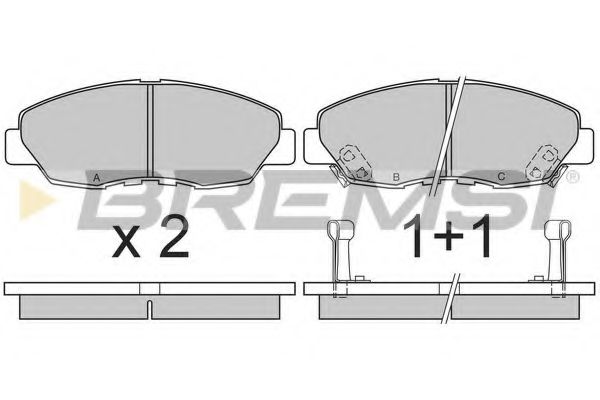 Комплект тормозных колодок, дисковый тормоз BREMSI BP2482
