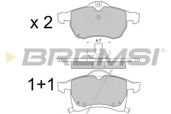 Комплект тормозных колодок, дисковый тормоз BREMSI BP2811