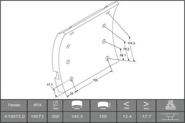 Комплект тормозных башмаков, барабанные тормоза FERODO 19573