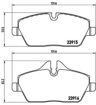 Комплект тормозных колодок, дисковый тормоз BREMBO P 06 034