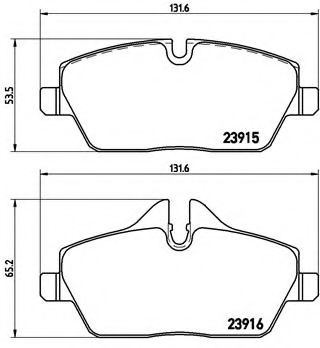 Комплект тормозных колодок, дисковый тормоз BREMBO P 06 067