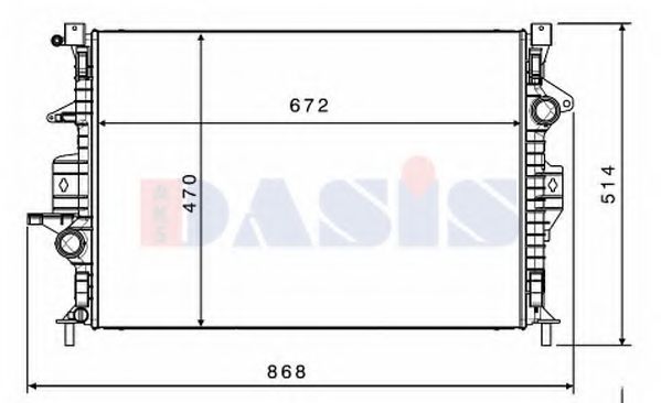 Радиатор, охлаждение двигателя AKS DASIS 220026N