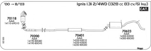 Система выпуска ОГ AKS DASIS SGSZ025