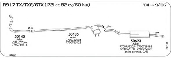 Система выпуска ОГ AKS DASIS SGRE101