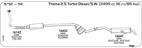 Система выпуска ОГ AKS DASIS SGLA094