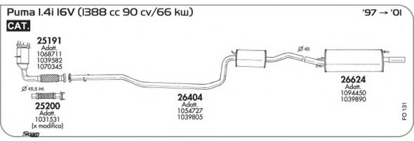 Система выпуска ОГ AKS DASIS SGFO131