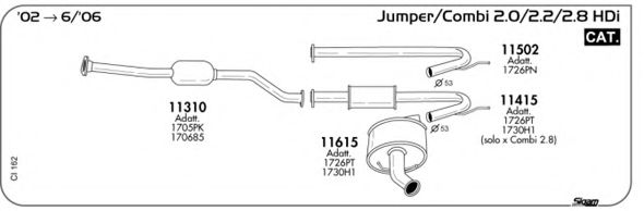 Система выпуска ОГ AKS DASIS SGCI162