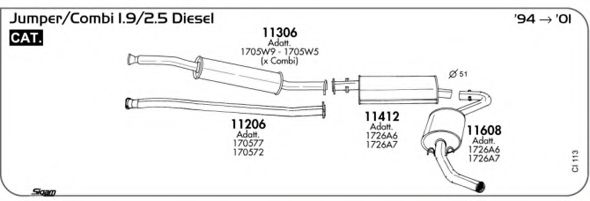 Система выпуска ОГ AKS DASIS SGCI113