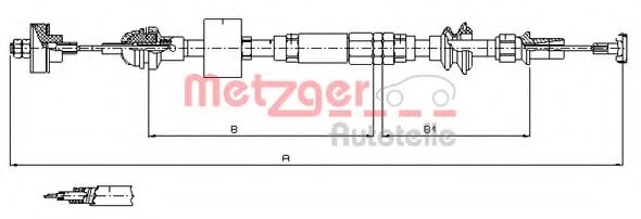 Трос, управление сцеплением METZGER 10.3159