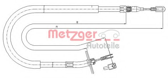 Трос, стояночная тормозная система METZGER 10.9880