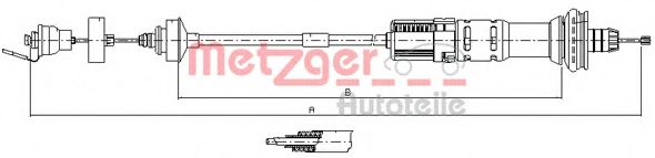 Трос, управление сцеплением METZGER 11.3029