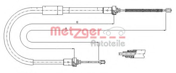 Трос, стояночная тормозная система METZGER 11.6662