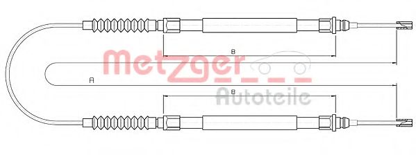 Трос, стояночная тормозная система METZGER 10.4724