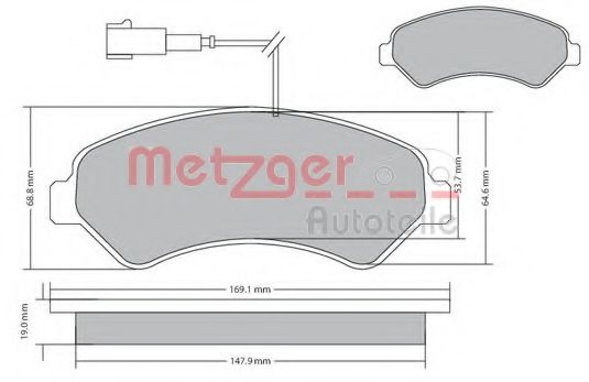 Комплект тормозных колодок, дисковый тормоз METZGER 1170248