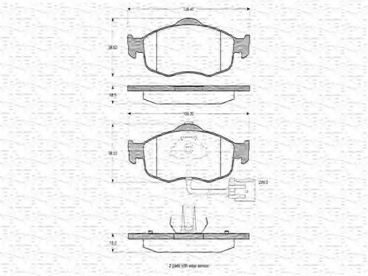 Комплект тормозных колодок, дисковый тормоз MAGNETI MARELLI 430216170265