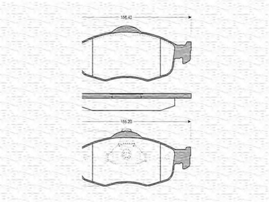 Комплект тормозных колодок, дисковый тормоз MAGNETI MARELLI 430216170320