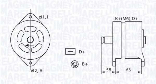 Генератор MAGNETI MARELLI 063320049010