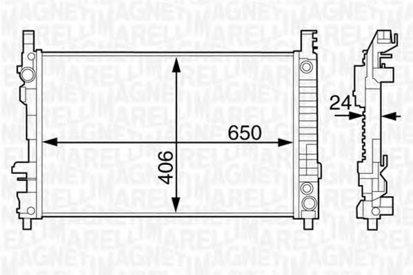 Радиатор, охлаждение двигателя MAGNETI MARELLI 350213126300