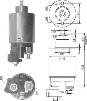 Тяговое реле, стартер MAGNETI MARELLI 940113050355