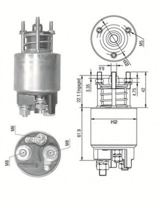 Тяговое реле, стартер MAGNETI MARELLI 940113050529