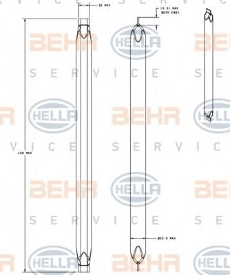 Осушитель, кондиционер BEHR HELLA SERVICE 8FT 351 335-301