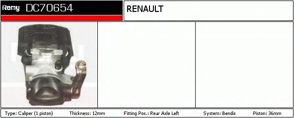 Тормозной суппорт DELCO REMY DC70654