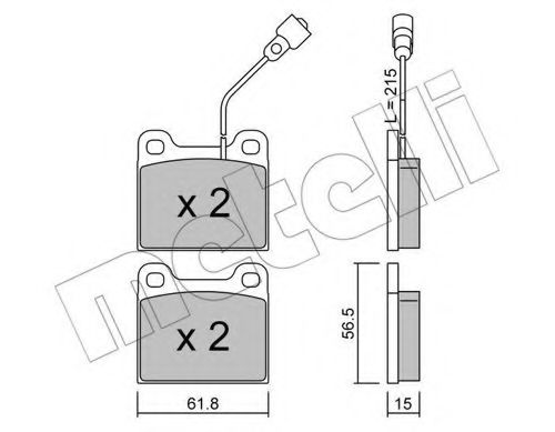 Комплект тормозных колодок, дисковый тормоз METELLI 22-0003-2