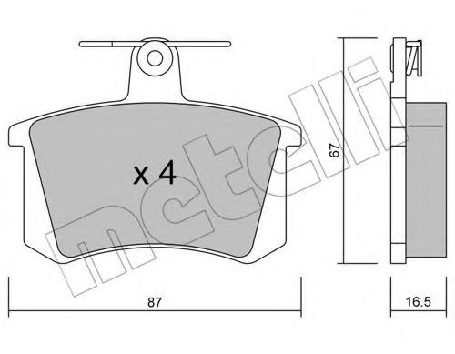 Комплект тормозных колодок, дисковый тормоз METELLI 22-0048-0