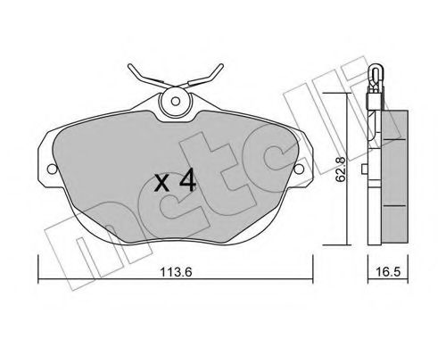 Комплект тормозных колодок, дисковый тормоз METELLI 22-0856-0