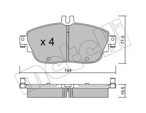 Комплект тормозных колодок, дисковый тормоз METELLI 22-0965-0