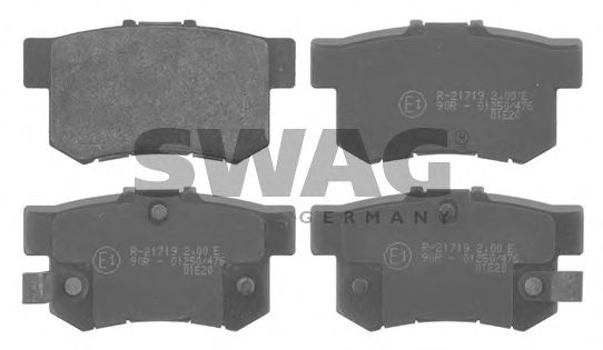 Комплект тормозных колодок, дисковый тормоз SWAG 21719