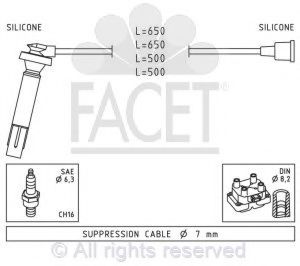 Комплект проводов зажигания FACET 4.9819