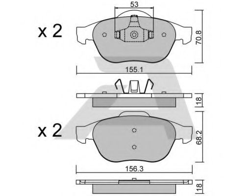 Комплект тормозных колодок, дисковый тормоз AISIN BPRE-1003