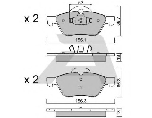 Комплект тормозных колодок, дисковый тормоз AISIN BPRE-1010