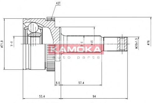 Шарнирный комплект, приводной вал KAMOKA 6783