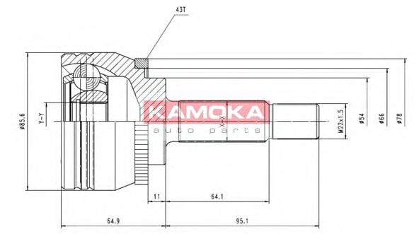 Шарнирный комплект, приводной вал KAMOKA 7056