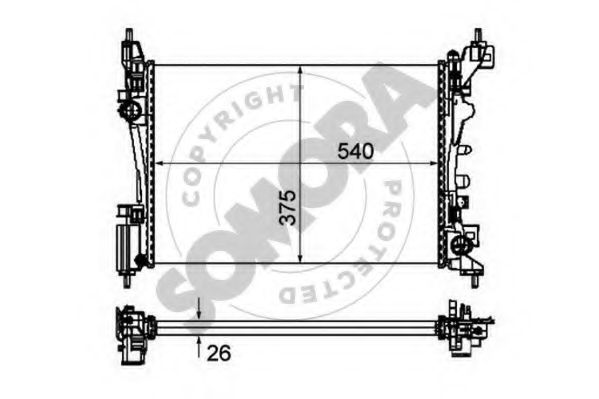 Радиатор, охлаждение двигателя SOMORA 089040