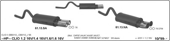 Система глушителя для спортивного автомобиля IMASAF 566000019
