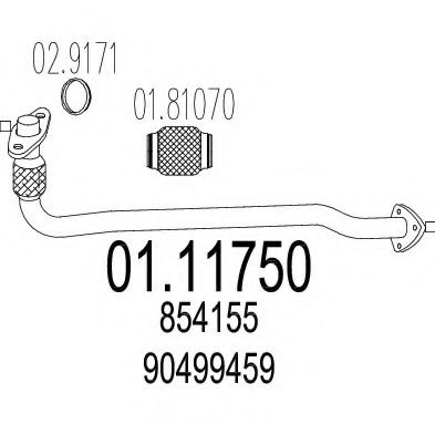 Труба выхлопного газа MTS 01.11750