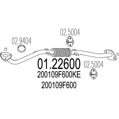 Труба выхлопного газа MTS 01.22600