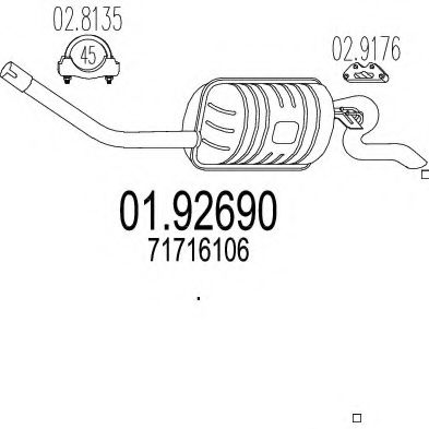 Глушитель выхлопных газов конечный ZARA 17110