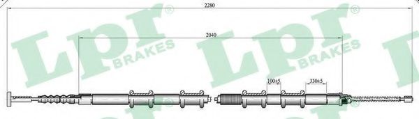 Трос, стояночная тормозная система LPR C0188B
